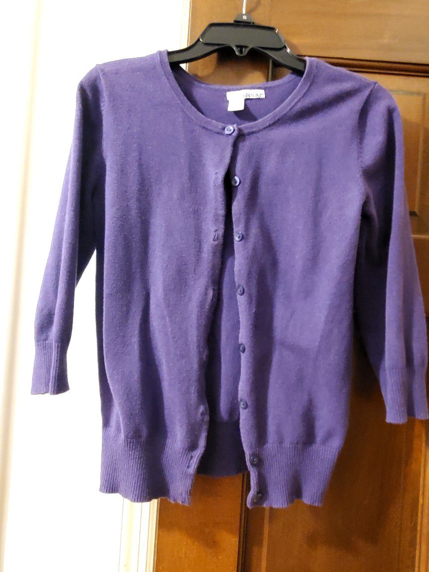 Girls Purple Cardigan size Medium 