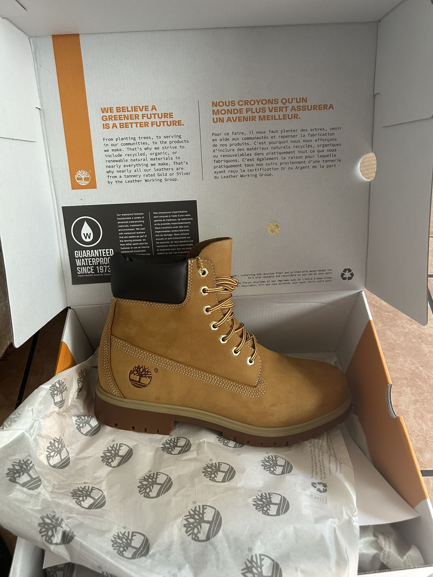 Timberland 25 6 IN Lace waterproof Wheat Nubuck Boots Botas 