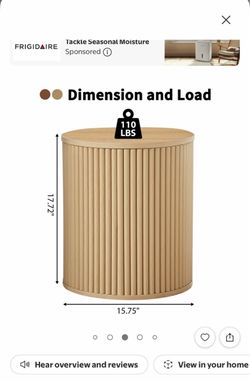 Round Fluted Wood Side Tables
