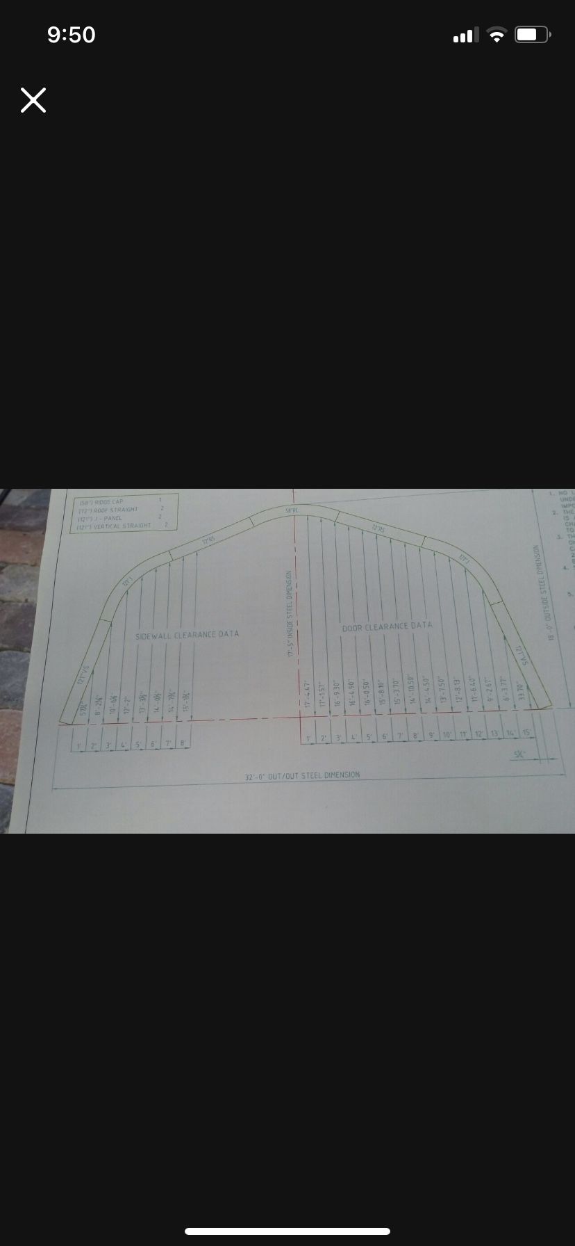 Aztec steel building 32'L x 32W x18h