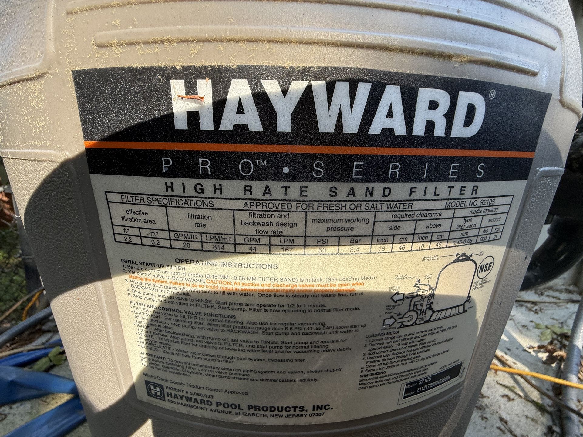 Hayward Sand Filter For Inground Pool