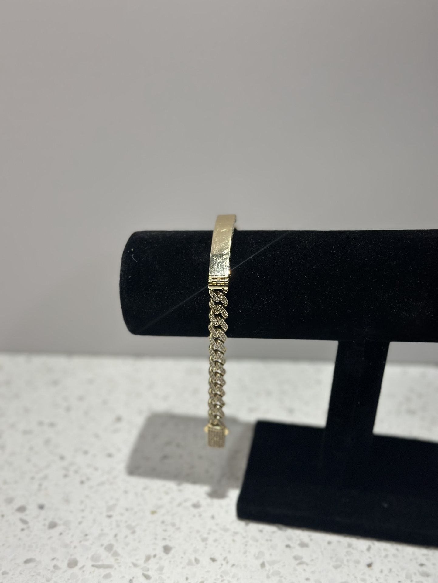 Cuban Name Plate Bracelet 14 Karat Gold 