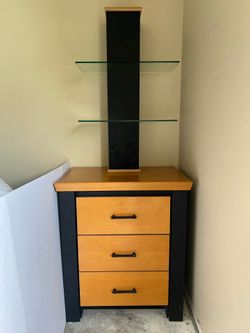 Nightstand with Floating Glass Shelves