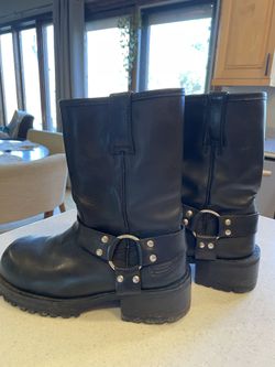 Skechers Black Riding Motorcycle Bikers Boots Size 7