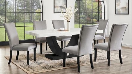 D190 Larry Grey Dining set 🚛😘☺️🤓😎