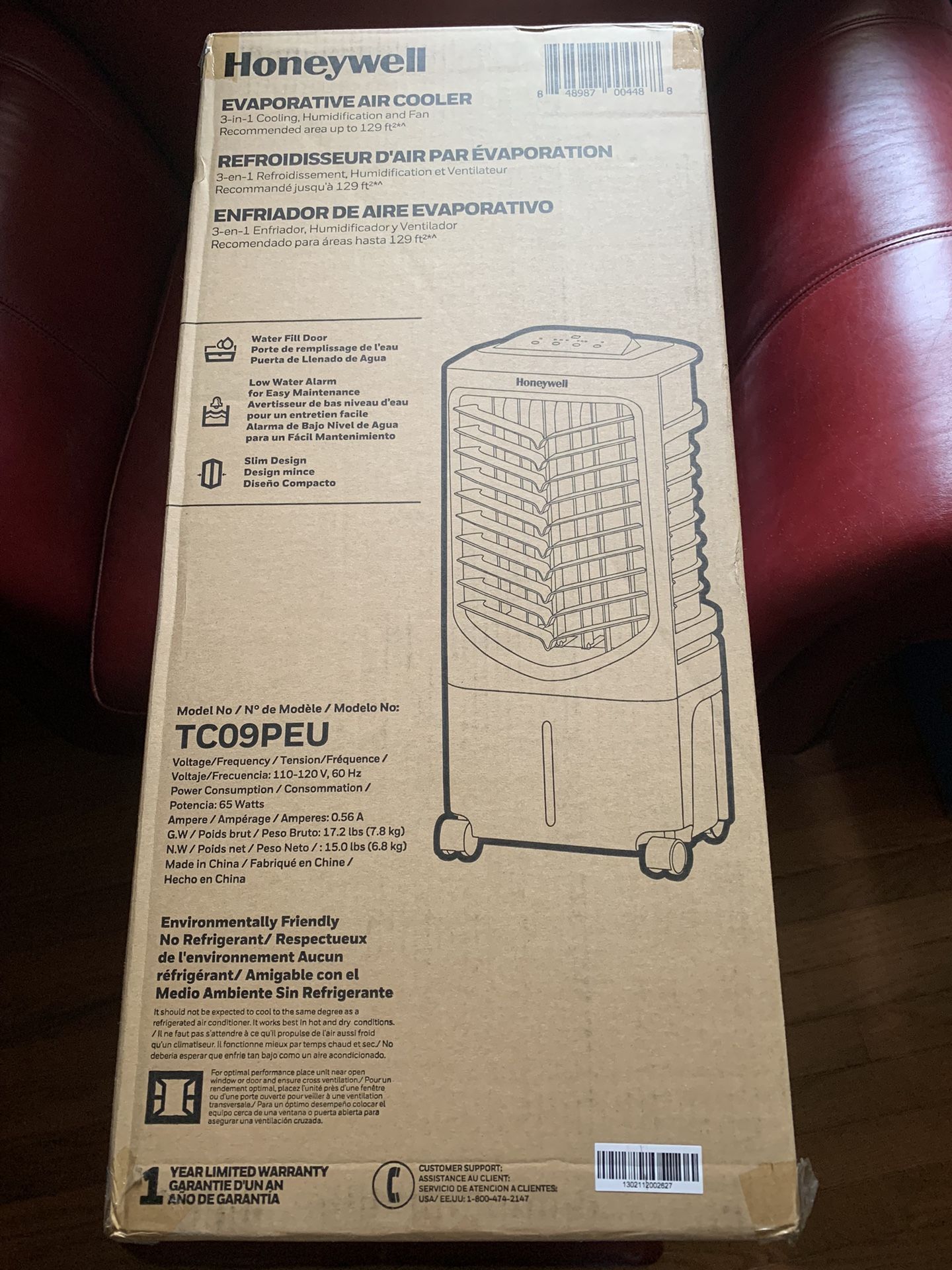 Honeywell Evaporative Air Cooler BRAND NEW IN BOX Model TC09PEU