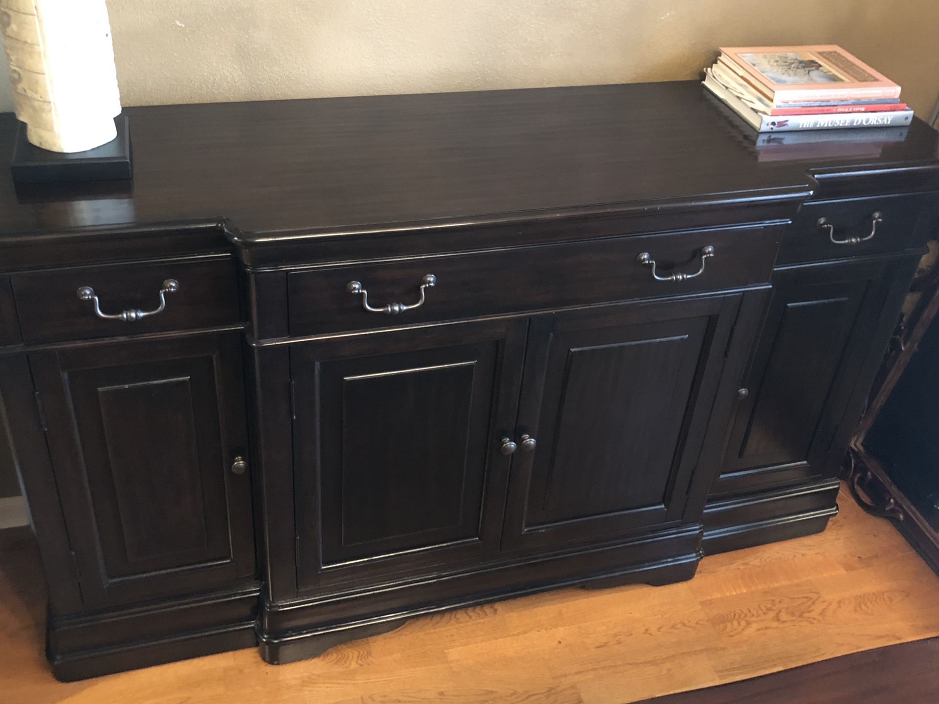 Dark brown dining room buffet