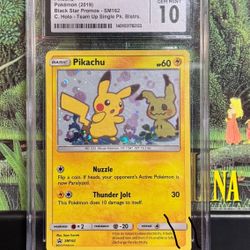 2019 Black Star Promo Team Up Pikachu SM162 CGC 10