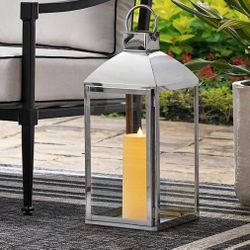 Stainless Steel Lantern with Glass

