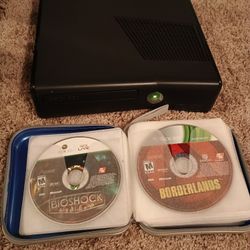 Xbox 360 Slim With Games Tested 