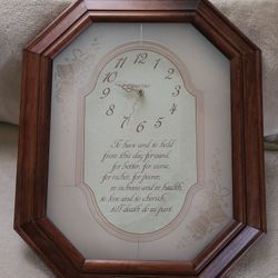 Elegant Clock For Etched W Wedding Vows