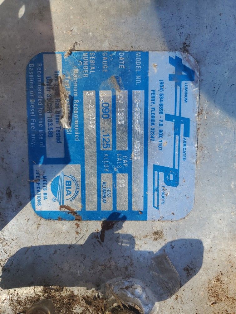 20 Gal Aluminum Gas Tank ,