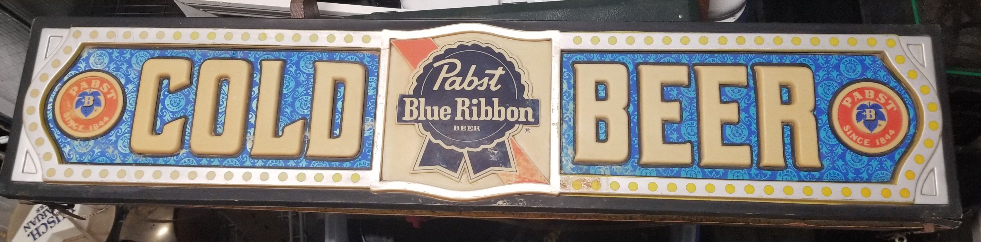 Vintage Pabst Blue Ribbon Beer Sign - Light