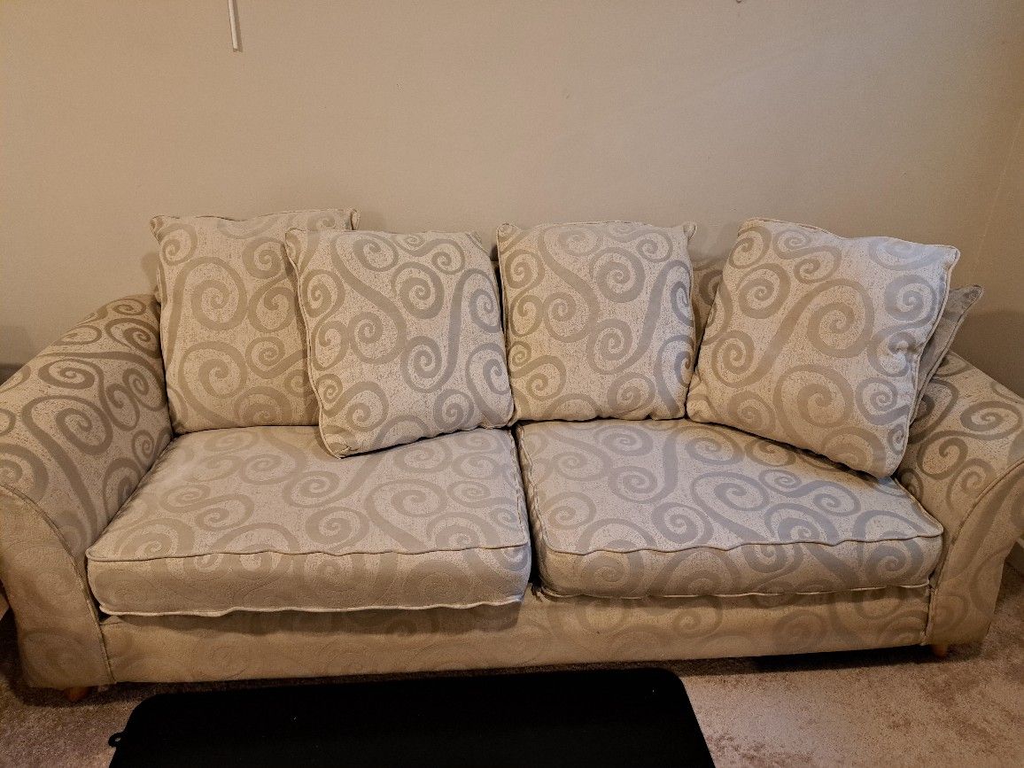 Cream Couch Sofa Loveseat