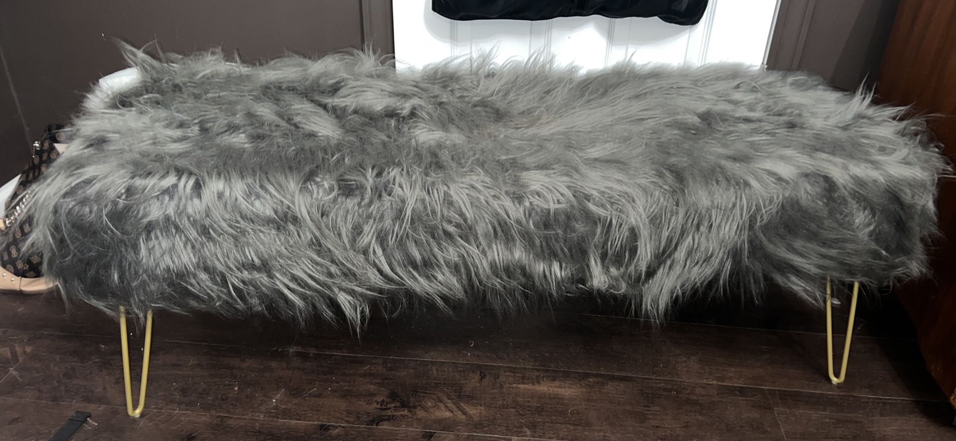 Faux Fur Bench