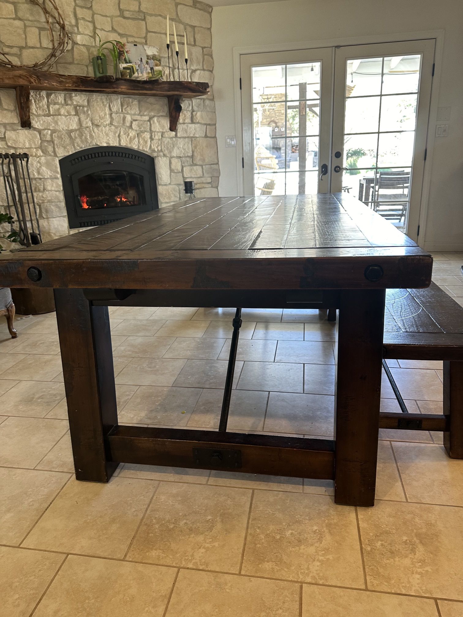 Pottery Barn Dining Table  And Bench