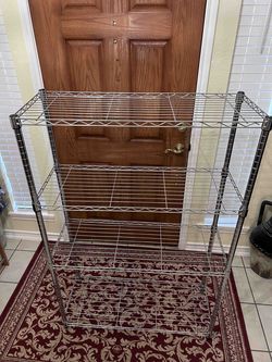 Sturdy Chrome 4-Tier Rack Shelves