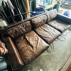 Brown Leather Quality Couch
