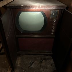 1950’s DuPont Antique Tv With Console Furniture 