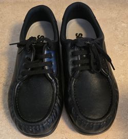 Womens Ladies SAS Take Time Comfort Leather Loafer Shoes Black 6.5 W