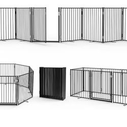 Free Standing Dog Gate with Door, 30'' Tall, up to 208" wide (New)