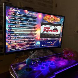 Monitor y consola de juegos arcade