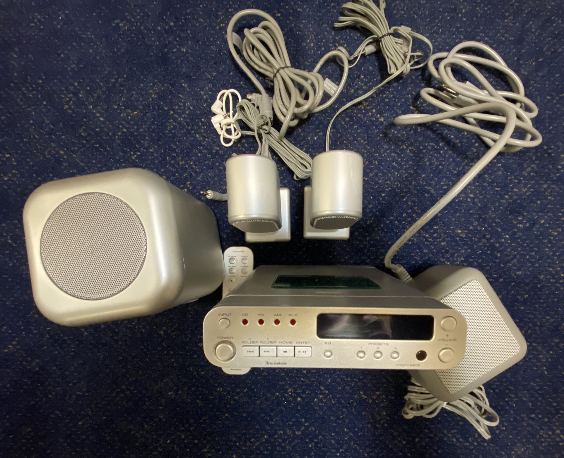 2-IN-1 Brookstone Micro CD System with MP3 Mini System with Full Size Sound Sub-woofer