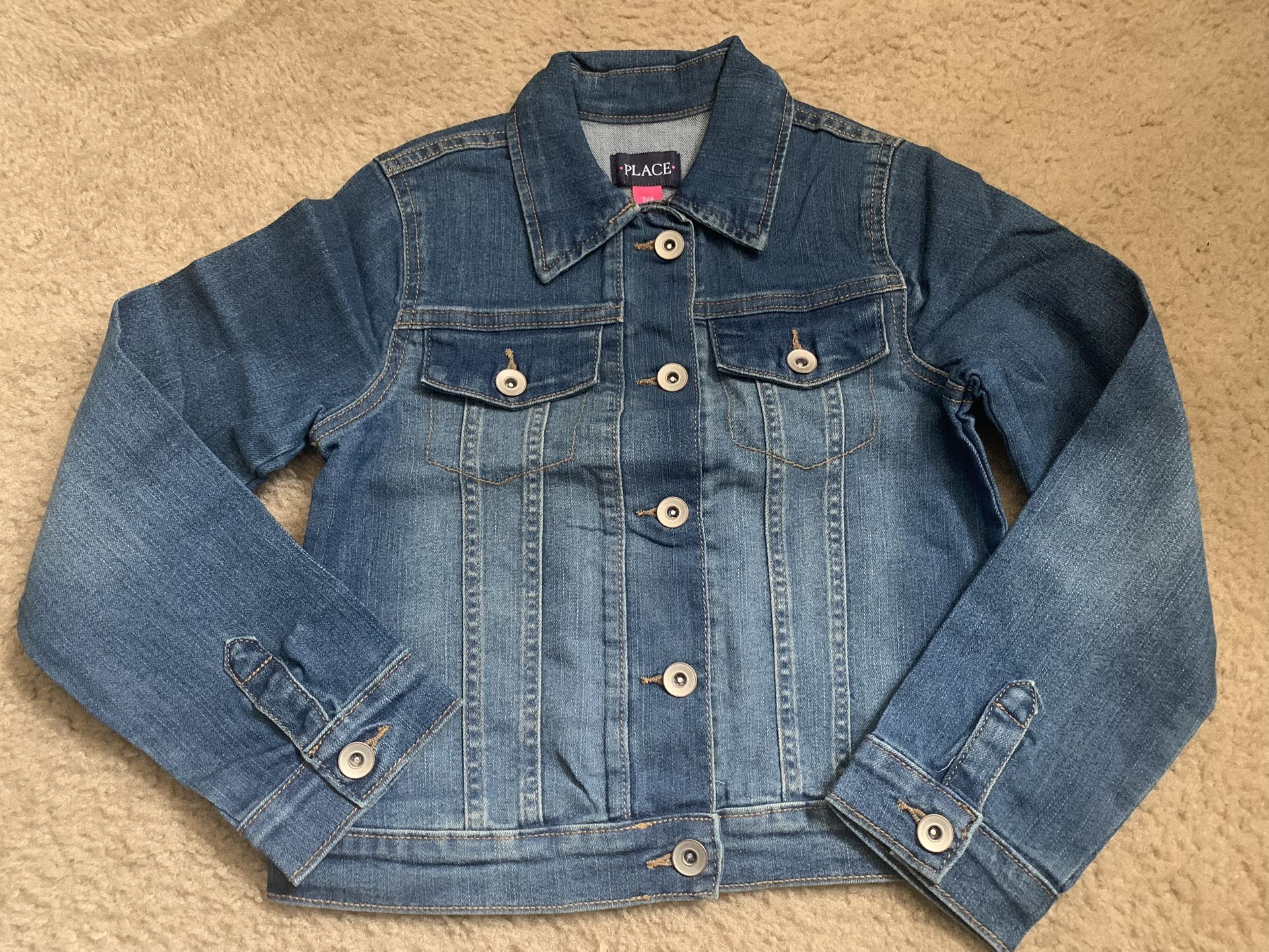 New Girls Size Medium 7/8 Denim Jean Jacket