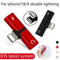 Dual Adapter Converter Charger & Headphone Jack for iPhone 7 8 PLUS X XR XS MAX