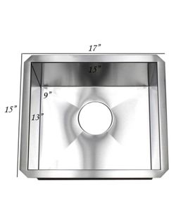 Kingsman Hardware Zero Radius Undermount 17-in x 15-in Stainless steel Single bowl 16 -Gauge Kitchen Sink