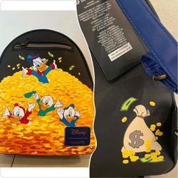 ​NWT Disney DuckTales Scrooge McDuck Money Bin Loungefly Mini Backpack