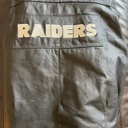 VINTAGE  LA RAIDERS LEATHER JACKET by STARTER