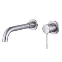 Single-Handle Wall Mounted Bathroom Faucet in Brushed Nickel