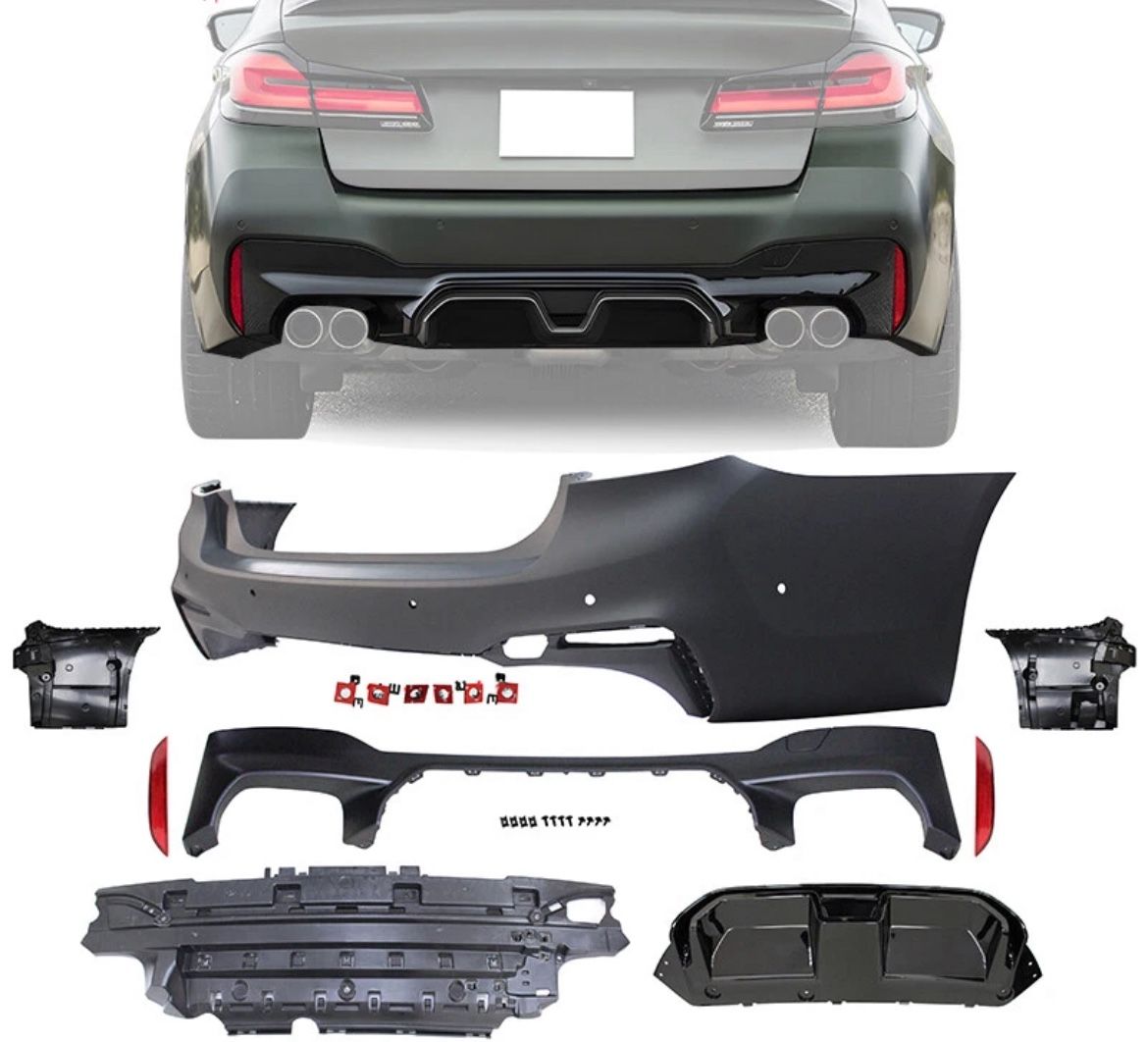 17-20 BMW 5-Series (G30) CS Style Rear Bumper Conversion w/ Diffuser