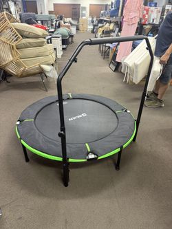 BCAN 550 Lb Mini Folding Trampoline, 48" Fitness Trampoline with Elastic Ropes, Stable and Quiet Exercise Bouncer for Kids/Adults