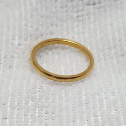 Beautiful Stainless Steel 2mm Gold plated Ring Band For Men Women Ring  ( 1 Ring Price ) Available Ring Size: 5.50, 6.75, 7, 8, 9.25,  RGN -559