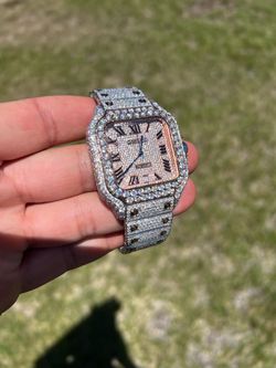 Cartier Men’s Watch Two Tone Rose Gold Iced Out