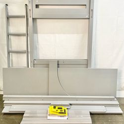 Twin Size Loft Bed with Desk and Ladder , Gray*Free Delivery & assembly* 