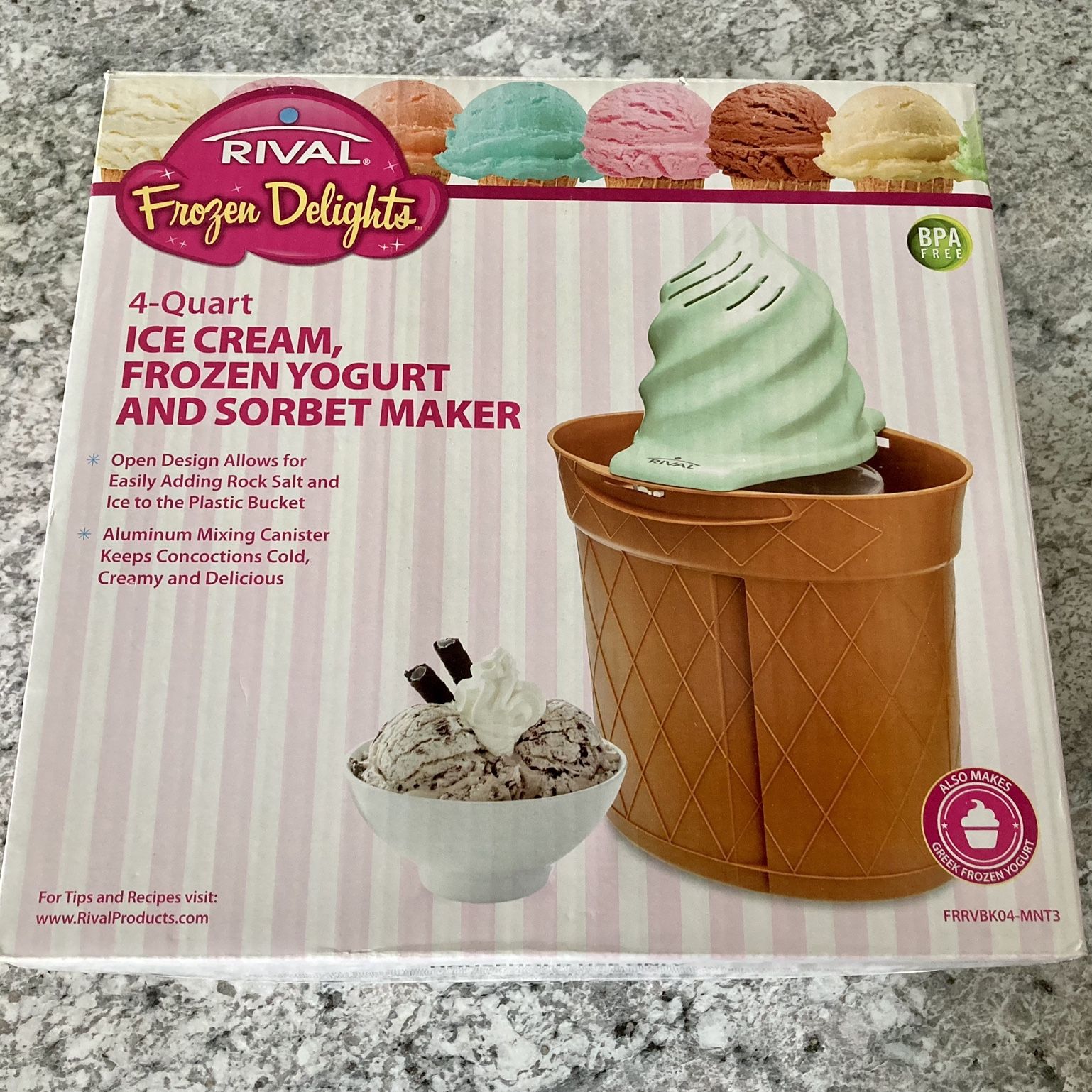 Rival frozen delights 4 quart ice cream maker green sale