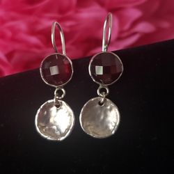 SILPADA RED GARNET SILVER EARRINGS