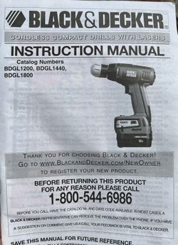 Black and Decker Bullseye Laser Cordless Drill 12v for Sale in