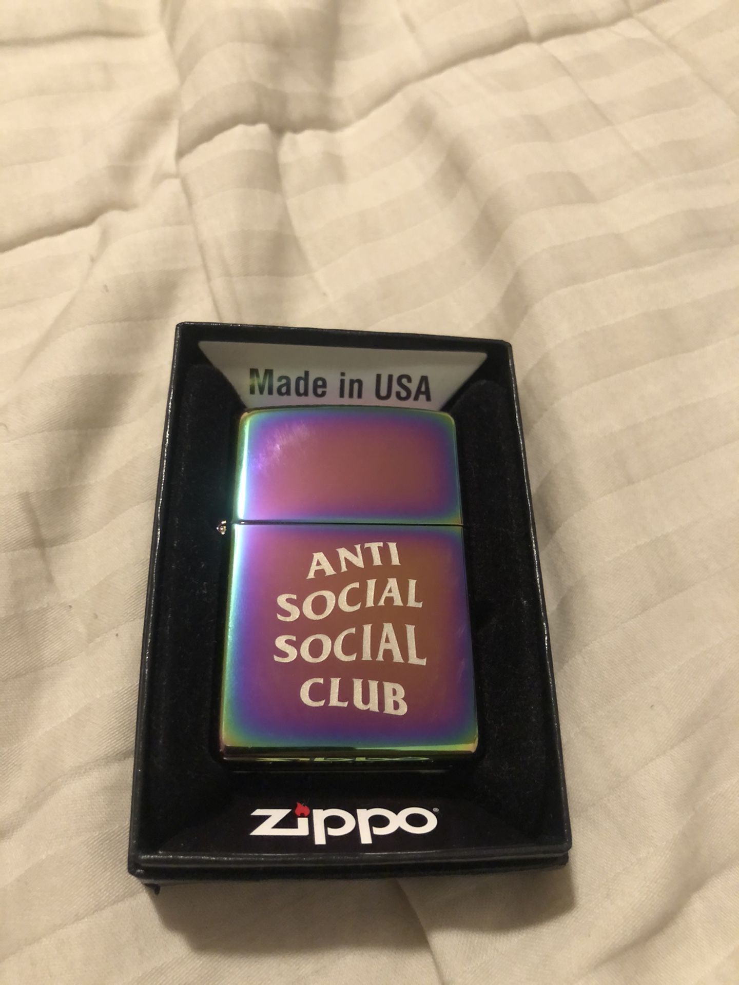 Anti social social club chrome zippo lighter