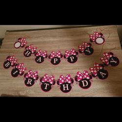 Minnie Mouse Party Decorations, Banner, Balloon Garland, Goodie Bags