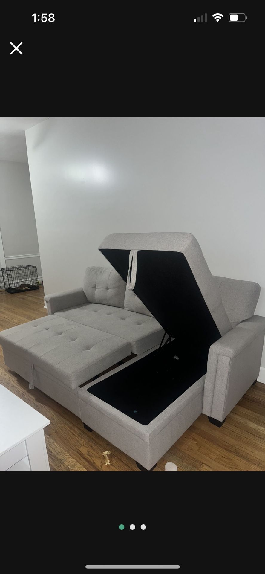 Sofa Couch Sleeper Charger and Storage Chaise