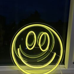 Yellow Neon Smiley Face LED Sign