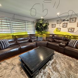 Brown leather sectional from Art Van Furniture