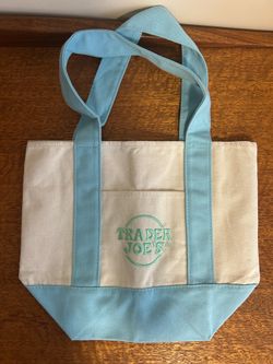 Mini Trader Joe’s tote bag - pastel blue