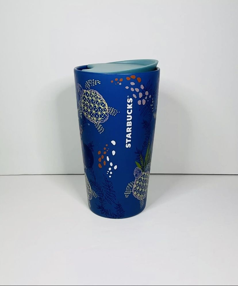 Starbucks - 2021 Hawaii Halu Blue Turtle Ocean Sea Coral Travel Mug Coffee Cup