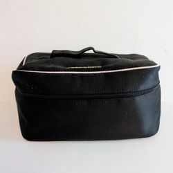 Victoria Secret Black Satin Cosmetic Essentials Travel Bag