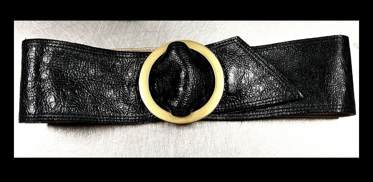 Kristin  Khale Black Leather Chunky Belt (Small)